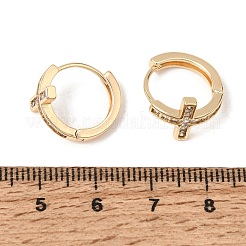 Micro ottone spianare zirconi Orecchini a cerchio&nbsp;KK-CBACA55-18G