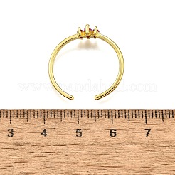 Manschettenringe aus Messing mit Mikropavé-Zirkonia für Damen&nbsp;RJEW-H247-35G-02