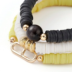 Set di braccialetti elasticizzati con perline heishi in argilla polimerica 3 pz 3 stili&nbsp;BJEW-JB05921