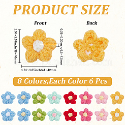 48 pieza de accesorios de adorno de algodón tejido a mano en 8 colores&nbsp;DIY-CY0002-57A