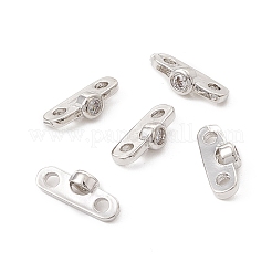 Crémaillère placage laiton pavé clair zircone cubique connecteur breloques&nbsp;LS-KK-G433-04P