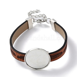 Impostazioni del braccialetto a maglie tonde piatte in lega adatte per cabochon&nbsp;FIND-M009-02AS