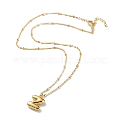 Collier pendentif lettre initiale en laiton&nbsp;NJEW-A015-21G-Z