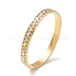 Brazaletes articulados de acero inoxidable 304 y rhinestone para mujer.&nbsp;BJEW-Z178-03G