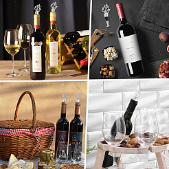 Bouchons de bouteilles de vin en silicone&nbsp;FIND-WH0152-155
