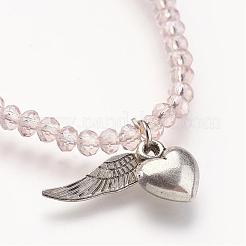 Facettierte abacus Glasperlen strecken Armbänder&nbsp;BJEW-JB02719