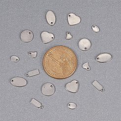 Set di ciondoli con targhette vuote stampate in acciaio inossidabile 304&nbsp;STAS-PH0007-01
