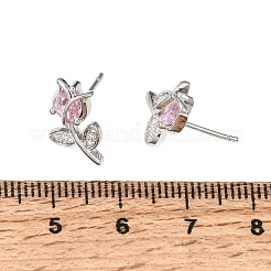 Boucles d'oreilles en laiton avec zircone cubique de micro pave&nbsp;KK-CBA8324-19P-02