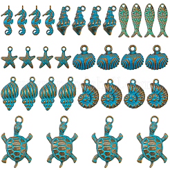 32 pz 8 stili tema oceano ciondoli in lega stile tibetano&nbsp;FIND-SC0021-71