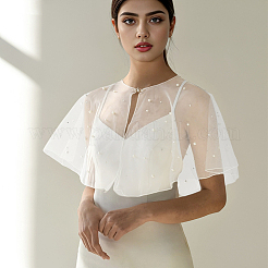Châle de mariée en gaze de polyester&nbsp;AJEW-ME0002-74A