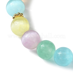 Bracelets extensibles ronds en perles de sélénite naturelle&nbsp;BJEW-TA00501