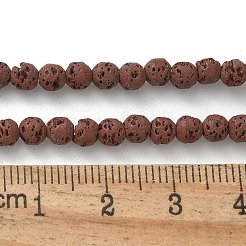 Brins de perles teintées en pierre de lave synthétique&nbsp;G-H311-08D-06