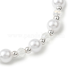 Braccialetti di perle finte in plastica ABS rotonda&nbsp;BJEW-JB12838