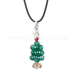 Collier avec pendentif en forme d'arbre de Noël et d'étoile en alliage&nbsp;NJEW-MZ00123-01