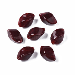 Perles acryliques, style de pierres fines imitation, torsion, rouge foncé, 17x12x11mm, Trou: 1.8mm, environ 500 pcs/500 g