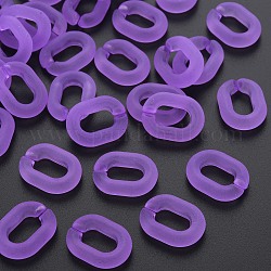 Transparentem Acryl Verknüpfung Ringe, Quick-Link-Anschlüsse, matt, Oval, Medium lila, 19.5x15x5 mm, Innendurchmesser: 6x11 mm