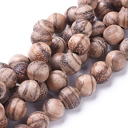 Brins de perles de bois d'aigle naturel, ronde, brun rosé, 4mm, Trou: 1mm, Environ 98 pcs/chapelet, 15.5 pouce (39.5 cm)