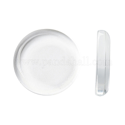 25MM Clear Glass Cabochons, Double-Side Flat Round Cameo Settings, Glass Pebbles, 25mm, 4.5mm(Range: 4~5mm) thick