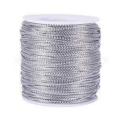 Metallic Cord, Silver, 1.3~1.6mm, about 54.68 yards(50m)/roll