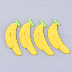 PVC-Kunststoff-Cabochons, Banane, golden, 64x27x4.5 mm