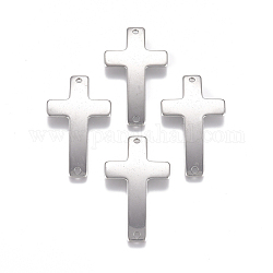 Conectores de enlaces de acero inoxidable 304, cruz, color acero inoxidable, 35.5x20.5x1.5mm, agujero: 1.6 mm