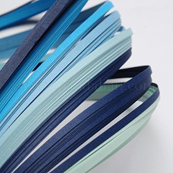 6 цвета рюш бумаги полоски, Постепенное синий, 390x3 мм, о 120strips / мешок, 20strips / цвет