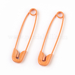 Épingles de sûreté en fer, orange, 30x7x2mm, pin: 0.7 mm