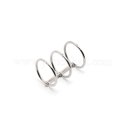 Reliure à feuilles mobiles en fer à 3 anneau anneaux articulés, peignes de reliure, épines de reliure en peigne, platine, 4.25x3.4 cm, Diamètre intérieur: 2.6 cm