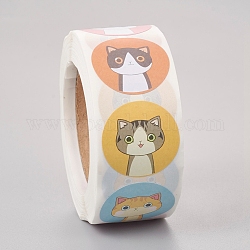 Adesivi tag natale, 8 design diverso, adesivi per etichette regalo in carta autoadesiva, per il partito, regali decorativi, modello del gatto, 24.5mm, 500pcs / rotolo