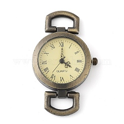 Старинные антикварные бронзовые римские циферблат сплава плоские круглые головки часы часы asscessory, 48x28x9 мм, отверстие : 10x5 мм