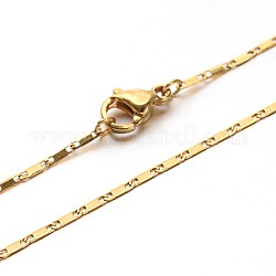 304 Edelstahl mariner Gliederkette Halsketten, mit Karabiner, golden, 17.7 Zoll (45 cm)
