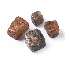 Perles d'unakite naturelles, cube, pas de trous / non percés, 13~27x13~27x13~27mm, environ 100 g /sachet 