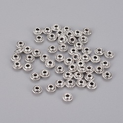 Perles de séparateur de style tibétain , argent antique, sans cadmium et sans plomb et sans nickel, 5x3mm, Trou: 1.5 mm