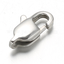 304 Stainless Steel Lobster Claw Clasps, Stainless Steel Color, 13x7x3.5mm, Hole: 1mm