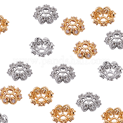 Nbeads 16 pz tappi di perline di fiori di zirconi cubici, perline distanziali in ottone perline in metallo cappucci per gioielli con collana di bracciali