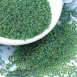 Miyuki runde Rocailles Perlen, japanische Saatperlen, 11/0, (rr341) grün gezeichnete Chartreuse ab, 2x1.3 mm, Bohrung: 0.8 mm, ca. 1111 Stk. / 10 g