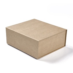 Scatola di cartone pieghevole, scatola della copertura di vibrazione, confezione regalo magnetica, rettangolo, Burlywood, 20x18x8.1cm