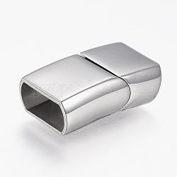 304 Magnetverschluss aus Edelstahl mit Klebeenden, Rechteck, Edelstahl Farbe, 23.5x13.5x8 mm, Bohrung: 6x12 mm