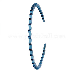 Fornituras de la banda de pelo ondulado de resina, azul, 150x127x5mm