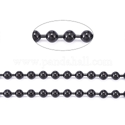 Cadenas de bolas de 304 acero inoxidable, con carrete, electroforesis negro, 4mm, aproximadamente 32.8 pie (10 m) / rollo