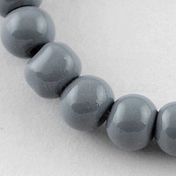 Painted Glass Bead Strands, Baking Paint, Round, Gainsboro, 8mm, Hole: 1.3~1.6mm, about 100pcs/strand, 31.4 inch