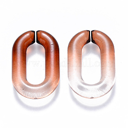 Two Tone Transparent Acrylic Linking Rings, Quick Link Connectors, for Cable Chains Making, Oval, Camel, 31x19.5x5.5mm, Inner Diameter: 19.5x7.5mm
