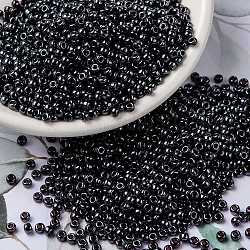 Miyuki runde Rocailles Perlen, japanische Saatperlen, 8/0, (rr171) dunkler rauchiger Amethystglanz, 3 mm, Bohrung: 1 mm, ca. 422~455 Stk. / 10 g