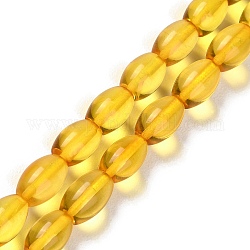 Perles d'ambre naturel brins, ovale, 8x5mm, Trou: 0.6mm, Environ 51 pcs/chapelet, 15.94 pouce (40.5 cm)