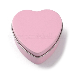 Barattoli per candele a forma di cuore in ferro e banda stagnata, scatole regalo con coperchio, scatola di immagazzinaggio, roso, 6x6x2.8cm