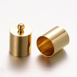 真鍮列コード終了  エンドキャップ  ゴールドカラー  14x10mm  穴：1.5mm  内径：9.5mm