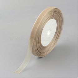 Ruban d'organza, tan, 5/8 pouce (15 mm), 50yards / roll (45.72m / roll), 10 rouleaux / groupe, 500yards / groupe (457.2m / groupe).