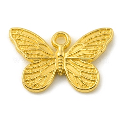 Pendente in lega, farfalla, oro, 10.5x16x1.5mm, Foro: 1.4 mm