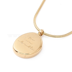 Collana ovale con ciondolo parola, placcatura ionica (ip) 304 gioielli in acciaio inossidabile per donna, oro, 15.75 pollice (40 cm)