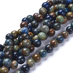 Chapelets de perles en chrysocolle naturelle, ronde, ronde, 6mm, Trou: 0.7mm, Environ 64 pcs/chapelet, 15.47 pouce (39.3 cm)